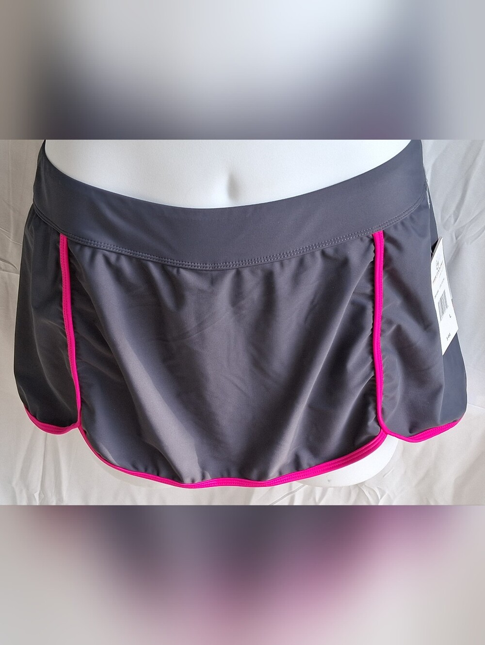 Free Country Steel & Fuschia Swim Skort Sz L NWT